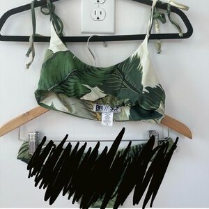 BR/SCF Green Tropical Leaf Bikini TOP ONLY
